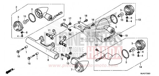 BLINKER (VT750CS/C2B/C) VT750CSE de 2014
